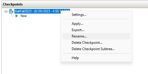 Checkpointing Image
